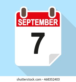 Calendar date icon September 7th