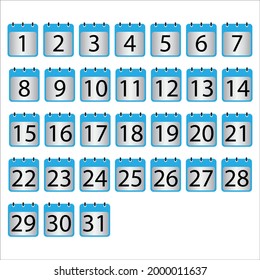Calendar date icon set, Vector illustration calendar icon