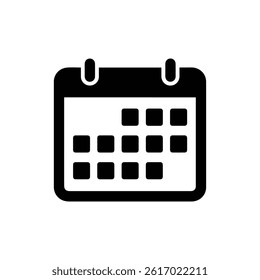Calendar Date Icon with Simple Month Grid