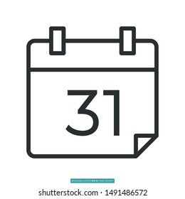 calendar, date icon vector illustration logo template for many purpose