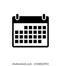 Calendar date icon vector isolated on white background