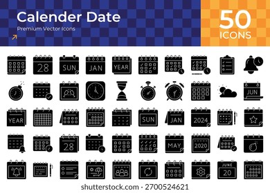 Conjunto de iconos de calendario y fecha