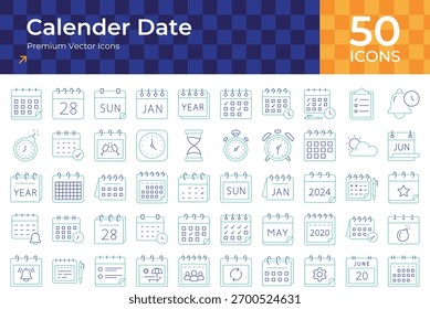 Conjunto de iconos de calendario y fecha