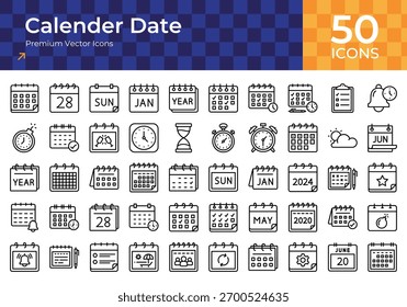 Calendar and Date Icons Set