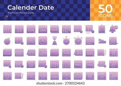 Conjunto de iconos de calendario y fecha