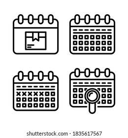 Kalender- und Datumssymbole setzen. Ideal für Website, ios app Icons, mobile App, Präsentation, Illustration und andere Projekte.