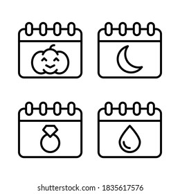 Calendar & Date Icons Set . Perfect for website, ios app icons, mobile app, presentation, illustration and any other projects.