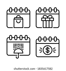 Calendar & Date Icons Set . Perfect for website, ios app icons, mobile app, presentation, illustration and any other projects.