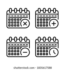Calendar & Date Icons Set . Perfect for website, ios app icons, mobile app, presentation, illustration and any other projects.