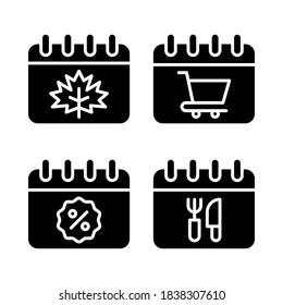 Calendar & Date Icons Set . Perfect for website, app icons, mobile app, presentation, illustration and any other projects.