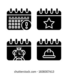 Juego de iconos de calendario y fecha . Perfecto para sitios web, iconos de aplicaciones, aplicación móvil, presentación, ilustración y cualquier otro proyecto.