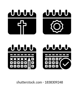 Calendar & Date Icons Set . Perfect for website, app icons, mobile app, presentation, illustration and any other projects.