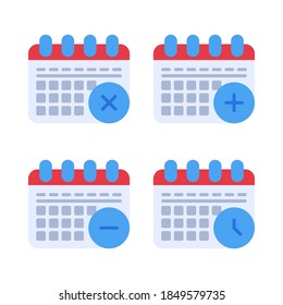 Juego de iconos de calendario y fecha. Perfecto para sitios web, iconos de aplicaciones, aplicación móvil, presentación, ilustración y cualquier otro proyecto.