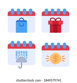Calendar & Date Icons Set. Perfect for website, app icons, mobile app, presentation, illustration and any other projects.