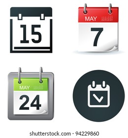 iconos de calendario y fecha y símbolos sencillos