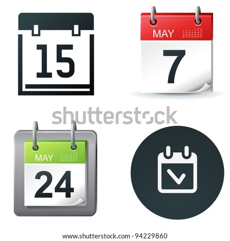 calendar and date icons and simple symbols