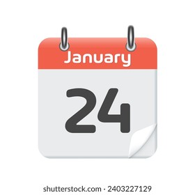 Calendar with the date January 24. Days of the year.