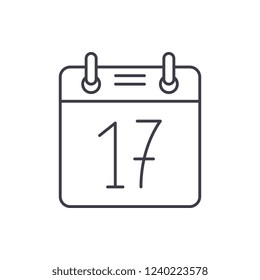 Calendar date line icon concept. Calendar date vector linear illustration, symbol, sign