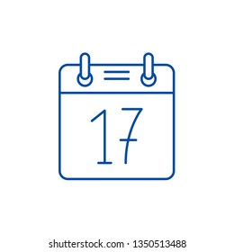 Calendar date line icon concept. Calendar date flat  vector symbol, sign, outline illustration.