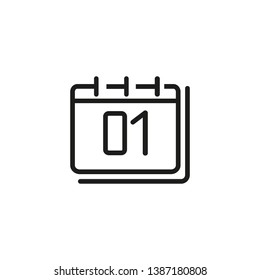 Calendar date line icon. Schedule, special day, planning. Notifications concept. Vector illustration can be used for topics like business, time management, strategy