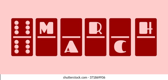 Calendar Date - March, 12. Done in domino bones design