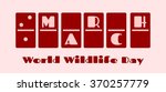Calendar Date - March, 3rd . Done in domino bones design. World Wildlife Day