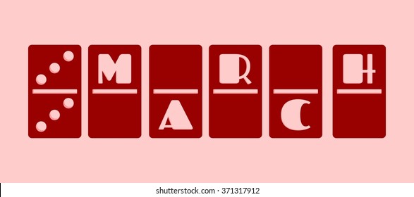 Calendar Date - March, 6. Done in domino bones design