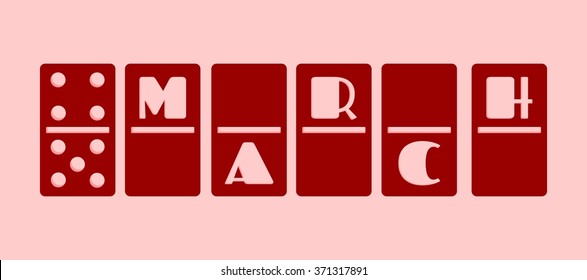 Calendar Date - March, 9. Done in domino bones design