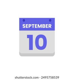 Calendario fecha mes icono plano septiembre Vector