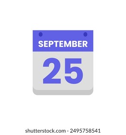 Calendar date month icon flat september vector
