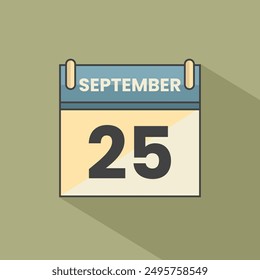 Calendario fecha mes icono plano septiembre Vector