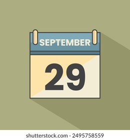 Calendar date month icon flat september vector