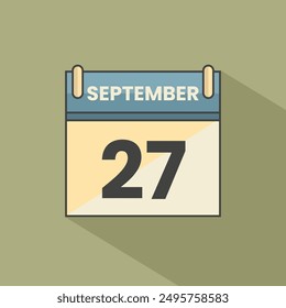 Kalenderdatum Monat Symbol Flat September Vektorgrafik