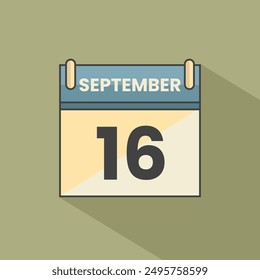 Calendar date month icon flat september vector