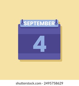 Calendar date month icon flat september vector