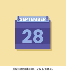 Calendar date month icon flat september vector