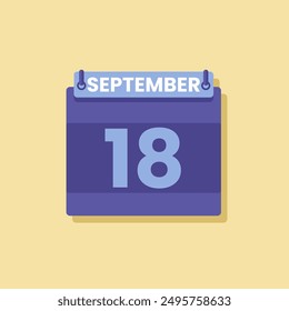 Kalenderdatum Monat Symbol Flat September Vektorgrafik