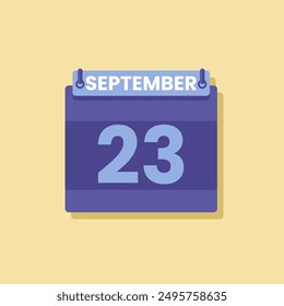 Calendar date month icon flat september vector