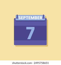 Calendario fecha mes icono plano septiembre Vector