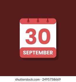 Calendar date month icon flat september vector