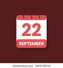 Calendar date month icon flat september vector