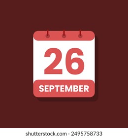 Calendar date month icon flat september vector
