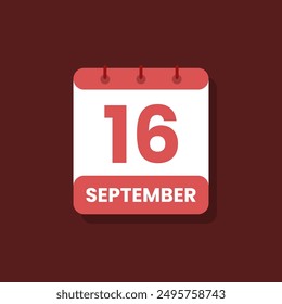 Calendar date month icon flat september vector