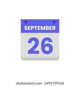 Calendario fecha mes icono plano septiembre Vector