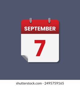 Calendario fecha mes icono plano septiembre Vector