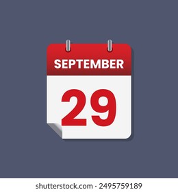 Kalenderdatum Monat Symbol Flat September Vektorgrafik