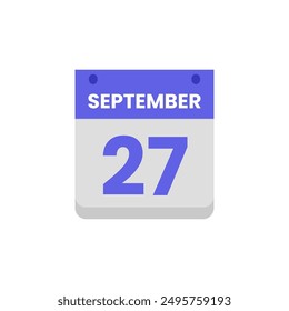 Calendar date month icon flat september vector