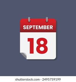 Calendar date month icon flat september vector