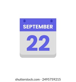Calendario fecha mes icono plano septiembre Vector