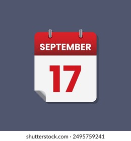 Calendario fecha mes icono plano septiembre Vector